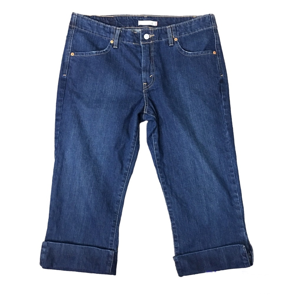 Levi Strauss Dark Wash 515 Capri Denim Jeans Size 14